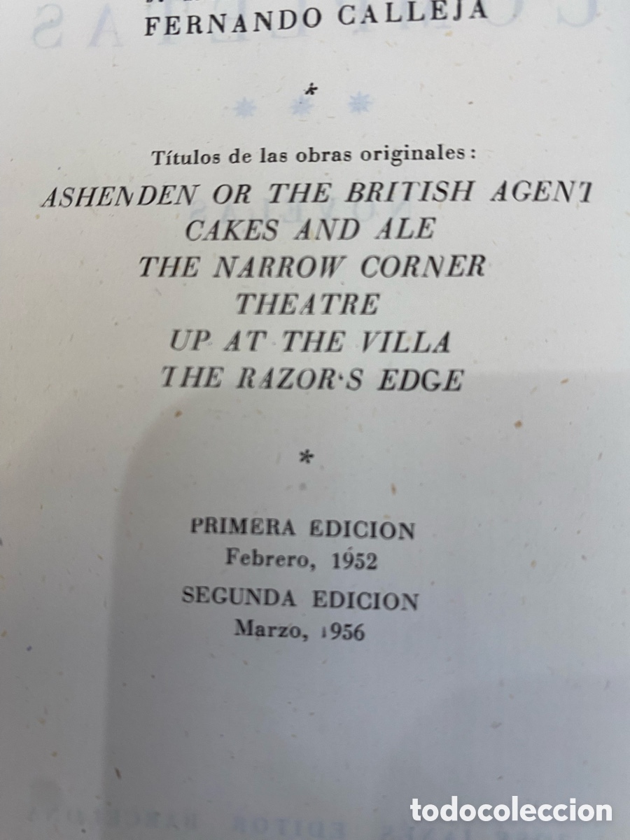 Libros de segunda mano: COLECCI&Oacute;N OBRAS COMPLETAS SOMERSET MAUGAM1&ordf;edicion - Foto 3