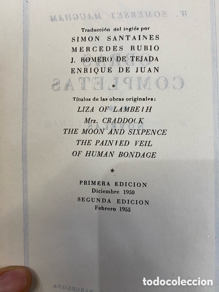 Libros de segunda mano: COLECCI&Oacute;N OBRAS COMPLETAS SOMERSET MAUGAM1&ordf;edicion - Foto 4