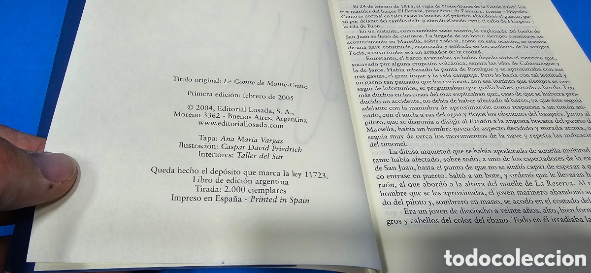 Libros de segunda mano: EL CONDE DE MONTECRISTO. ALEXANDRE DUMAS . LOSADA 2005 - Foto 4