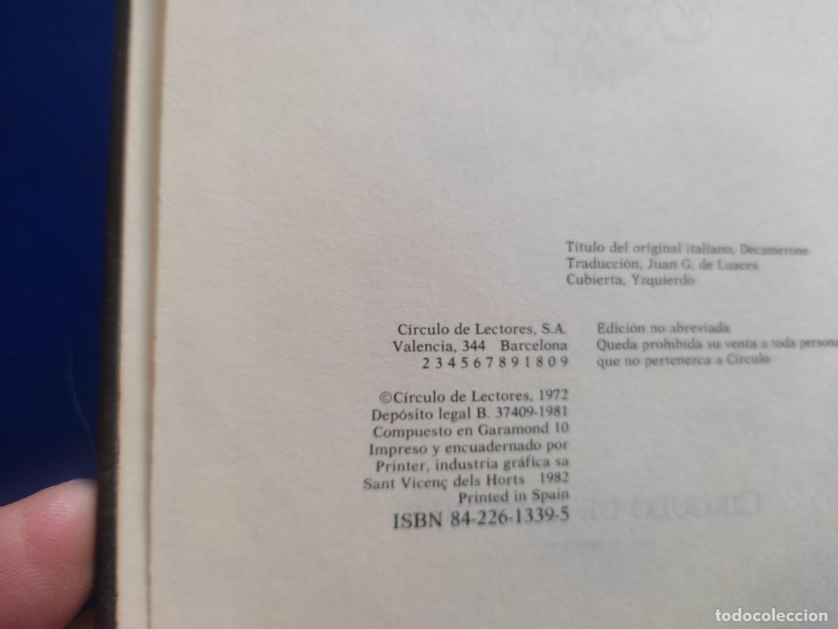 Libros de segunda mano: El Decamer&oacute;n Giovanni Boccaccio C&iacute;rculo de Lectores 1982 - Foto 5