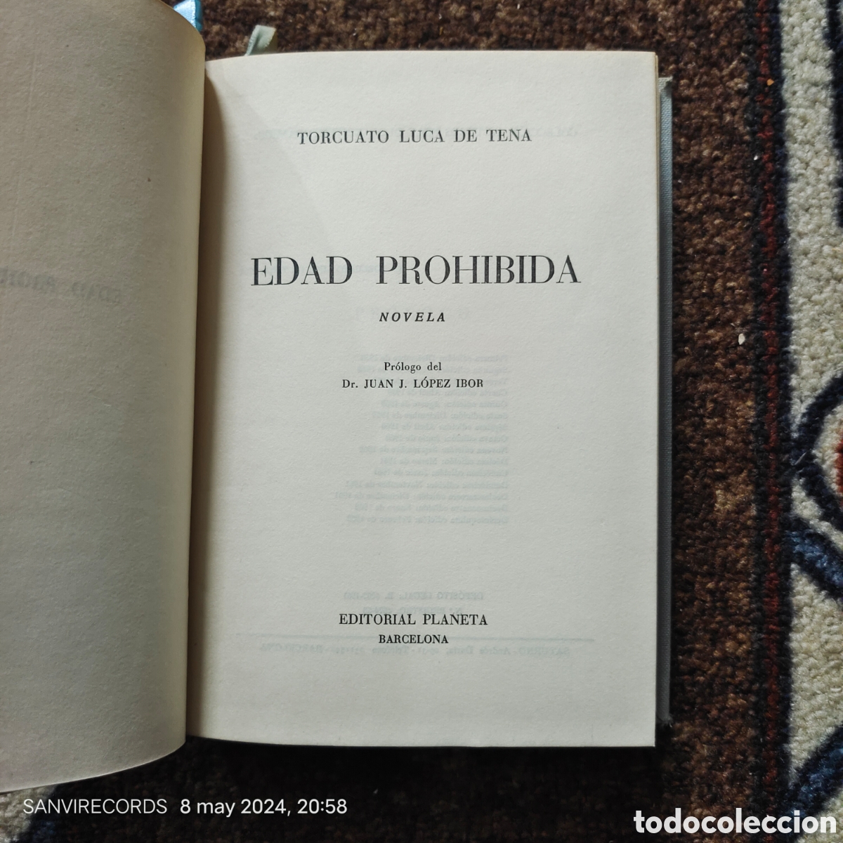 Libros de segunda mano: EDAD PROHIBIDA (TORCUATO LUCA DE TENA) (PLANETA) - Foto 2