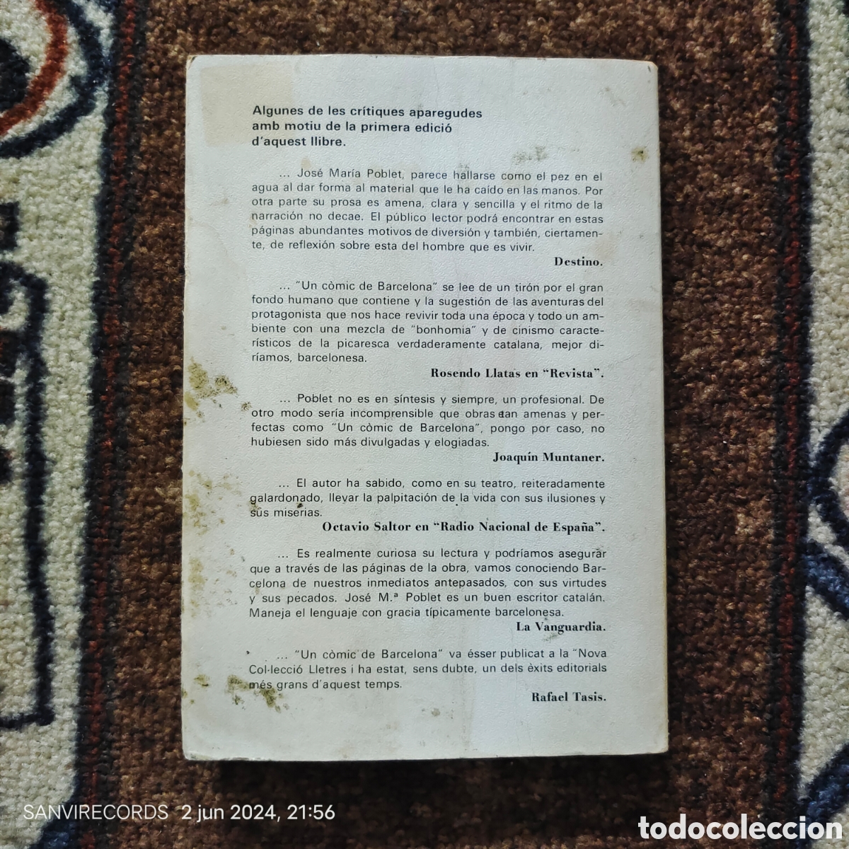 Libros de segunda mano: UN C&Oacute;MIC DE BARCELONA (JOSEP M&ordf; POBLET) - Foto 2