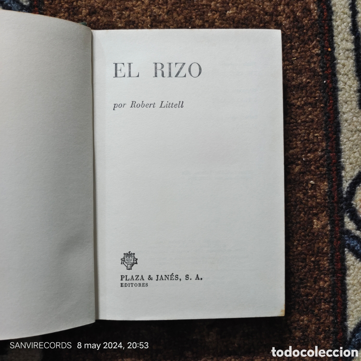 Libros de segunda mano: EL RIZO (ROBERT LITTELL) (PLAZA & JANES) - Foto 2