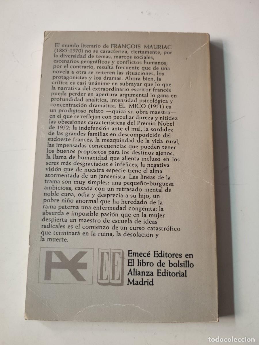 Libros de segunda mano: El mico. Francois Mauriac. - Foto 2