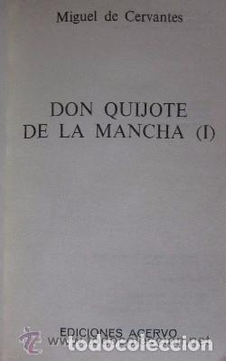 Libros de segunda mano: DON QUIJOTE DE LA MANCHA - 2 TOMOS - ED. ACERVO 1978 - Foto 3