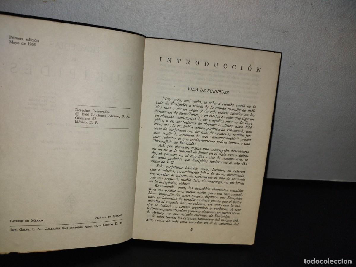 Libros de segunda mano: 190- TRAGEDIAS DE EUR&Iacute;PIDES - EDICIONES ATENEO, S. A. - PRIMERA EDICI&Oacute;N MAYO DE 1966 - Foto 5