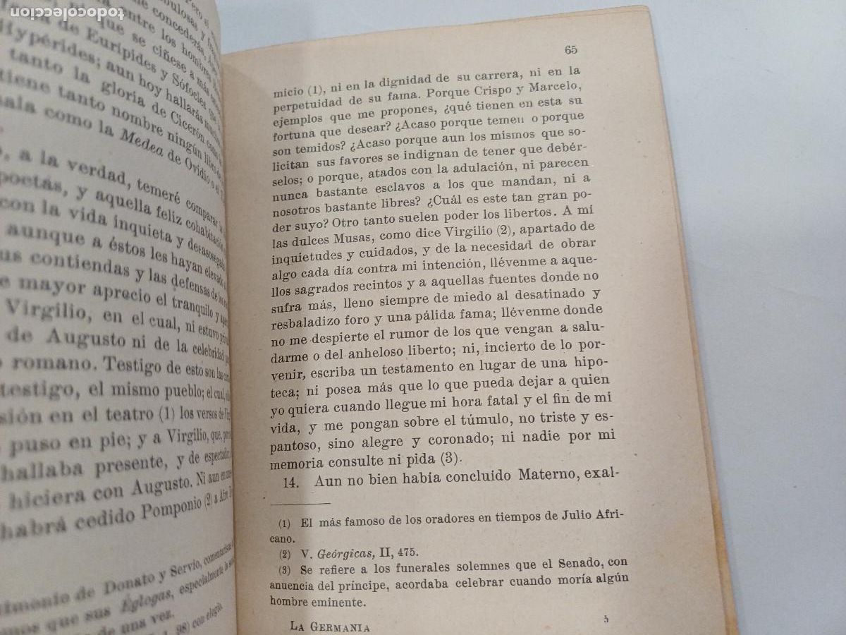 Libros de segunda mano: LA GERMANIA Y DIALOGO DE LOS ORADORES/C.CORNELIO TACITO. - Foto 2