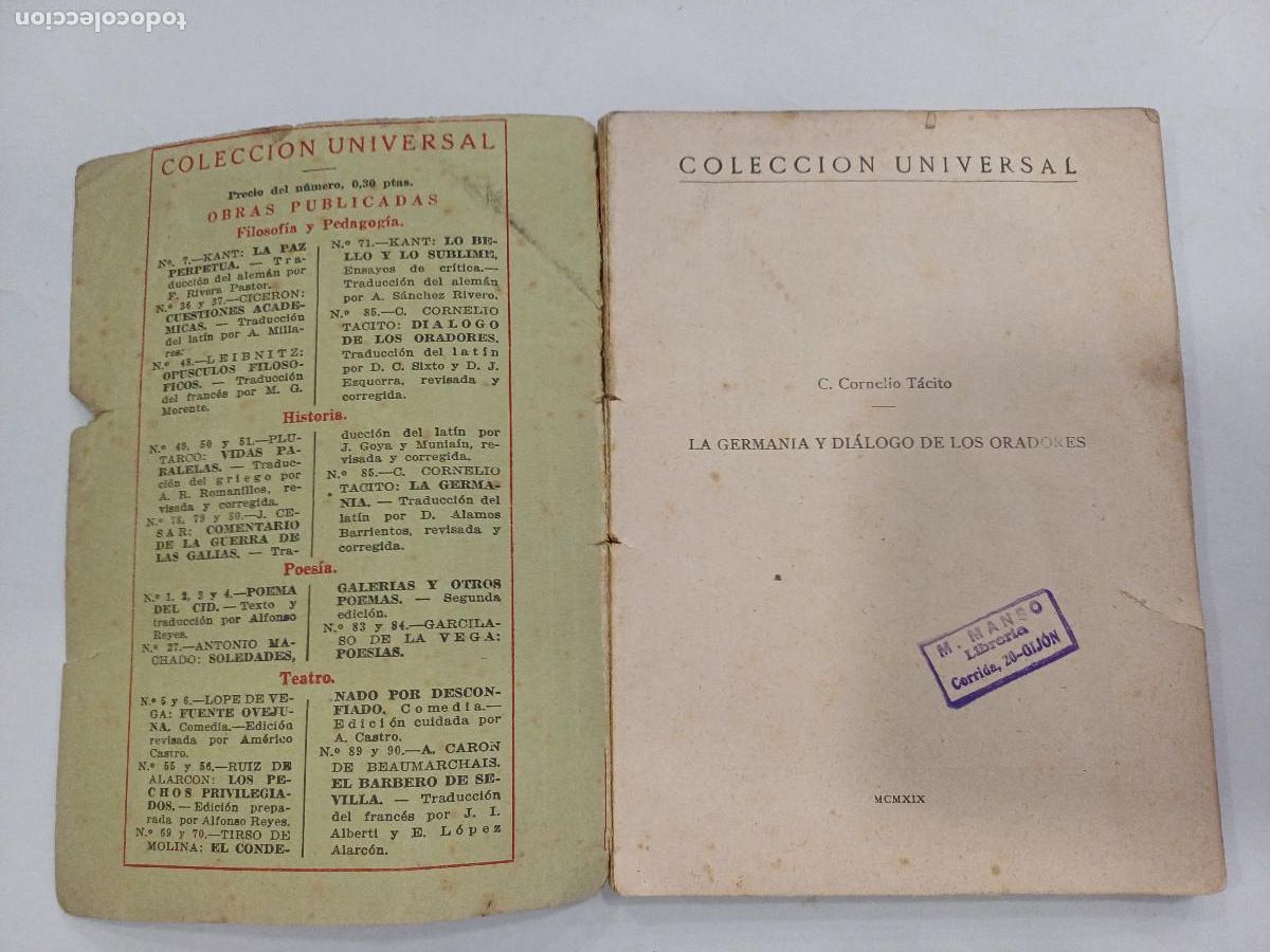 Libros de segunda mano: LA GERMANIA Y DIALOGO DE LOS ORADORES/C.CORNELIO TACITO. - Foto 4
