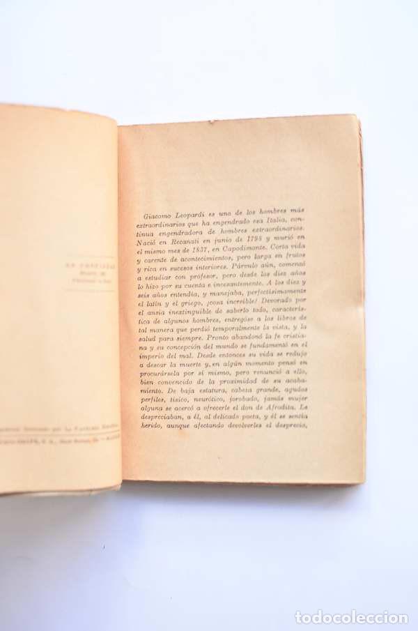 Libros de segunda mano: Giacomo Leopardi. Di&aacute;logos - LEOPARDI, Giacomo - Foto 3