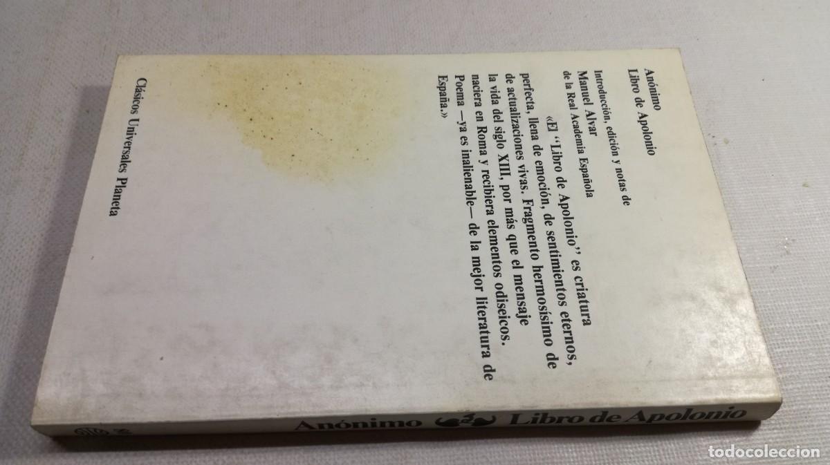 Libros de segunda mano: LIBRO DE APOLONIO / MANUEL ALVAR / Z603 / PLANETA - Foto 2