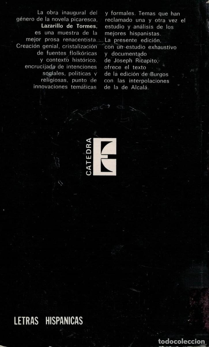 Libros de segunda mano: Lazarillo de Tormes. Joseph V. Ricapito. C&aacute;tedra - Foto 2