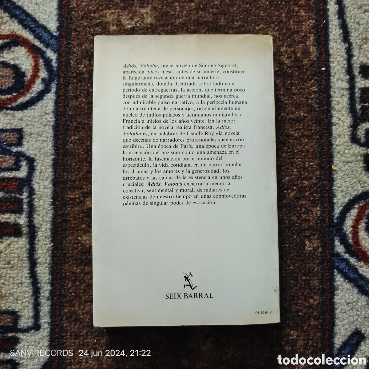 Libros de segunda mano: ADI&Oacute;S, VOLODIA (SIMONE SIGNORET) (SEIX BARRAL) - Foto 2