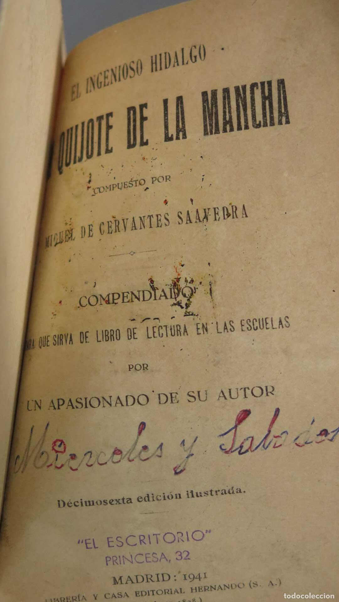 Libros de segunda mano: MIGUEL de CERVANTES. DON QUIJOTE DE LA MANCHA. HERNANDO. 1941 - Foto 2