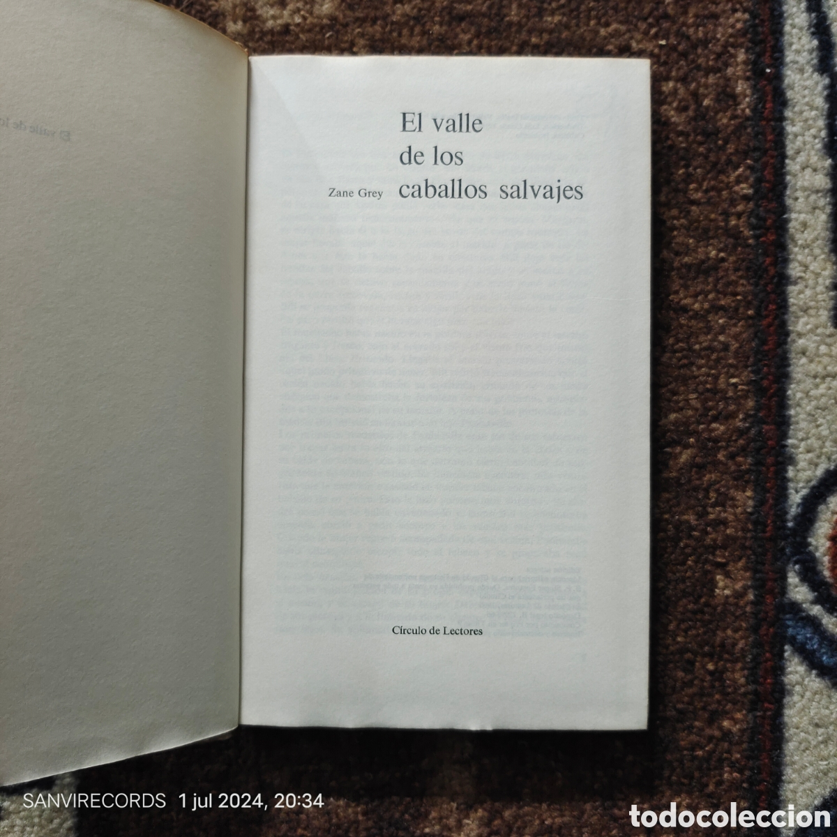 Libros de segunda mano: EL VALLE DE LOS CABALLOS SALVAJES (ZANE GREY) (C&Iacute;RCULO DE LECTORES) - Foto 2