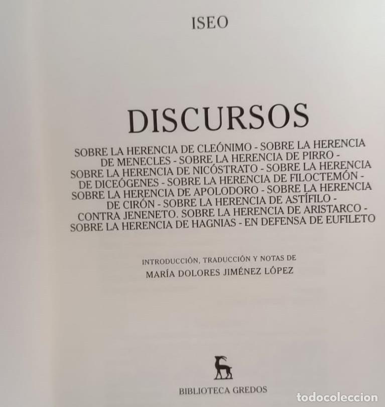 Libros de segunda mano: ISEO. DISCURSOS. GREDOS, 2007 - Foto 3