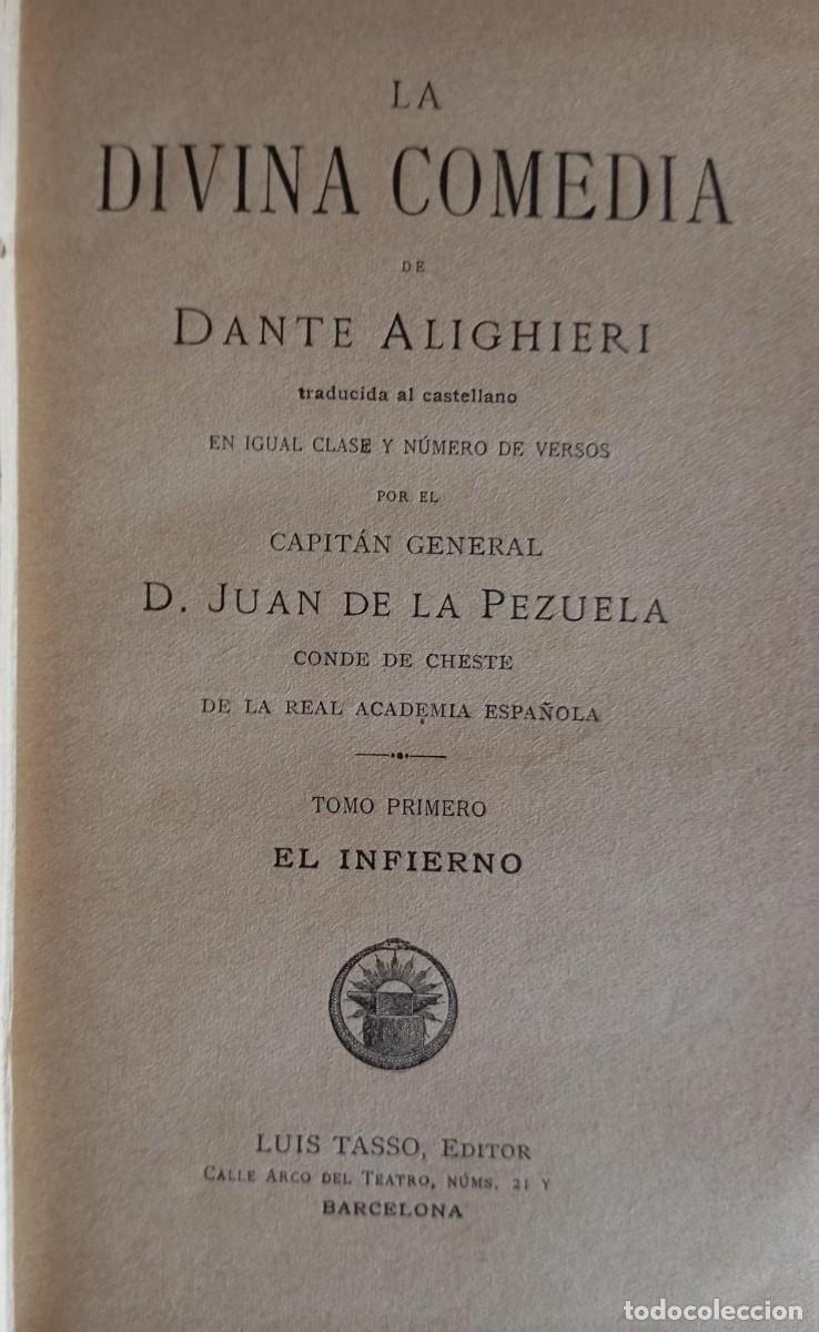 Libros de segunda mano: LA DIVINA COMEDIA - DANTE ALIGHERI - ED. LUIS TASSO - Foto 2
