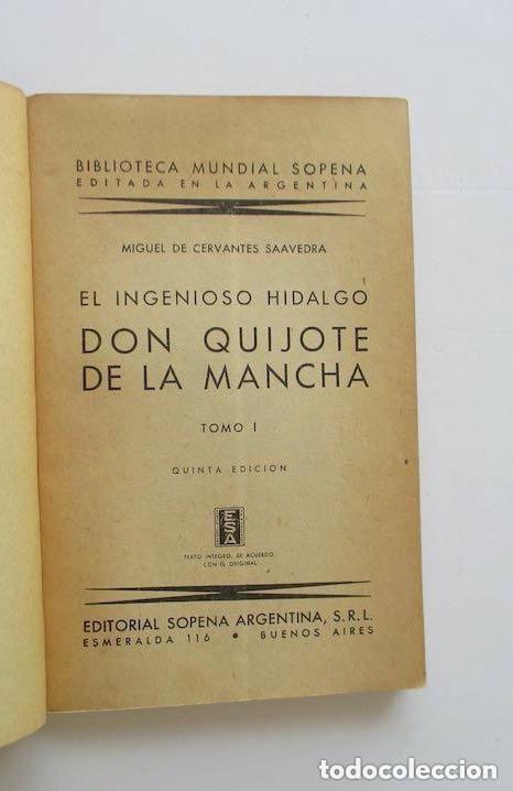 Libros de segunda mano: DON QUIJOTE DE LA MANCHA - TOMO I - Foto 2