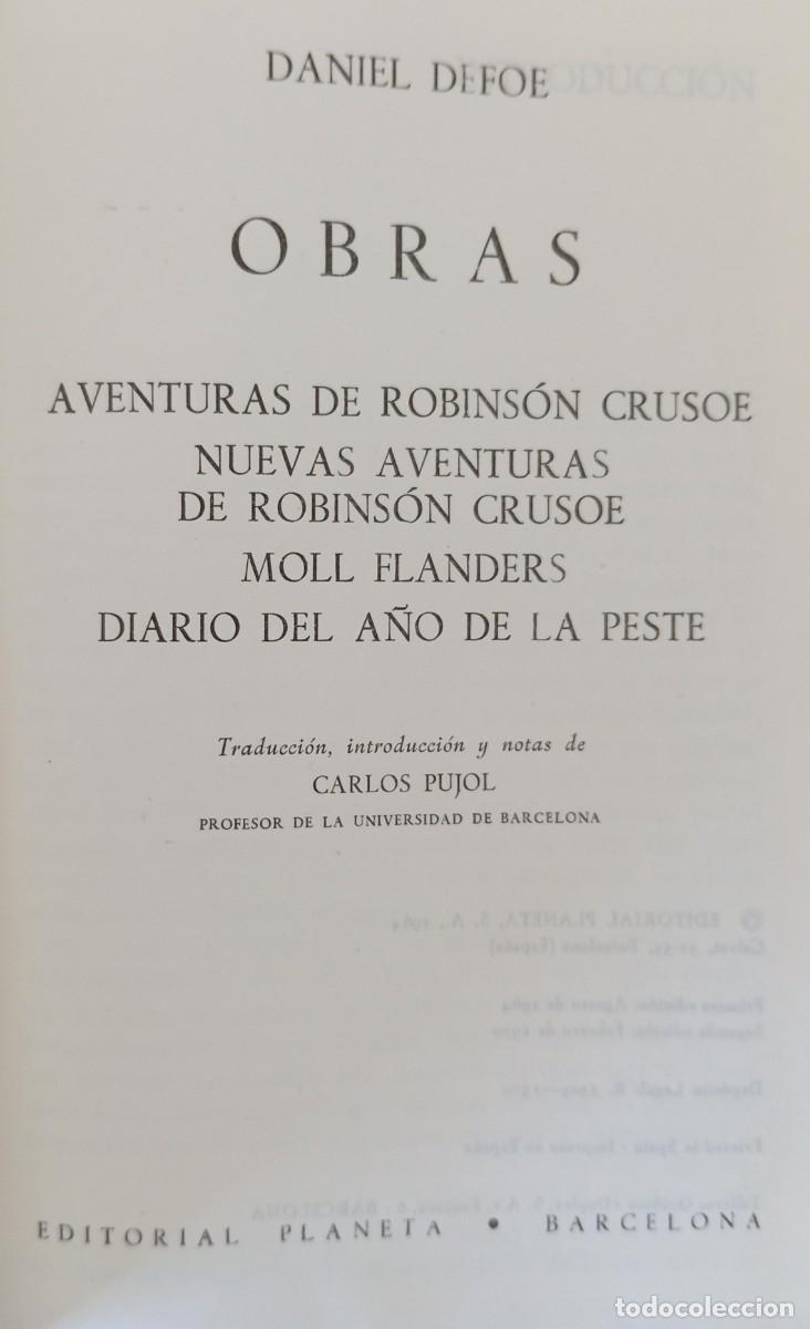 Libros de segunda mano: DANIEL DEFOE - OBRAS - PLANETA - PAPEL BIBLIA - Foto 2