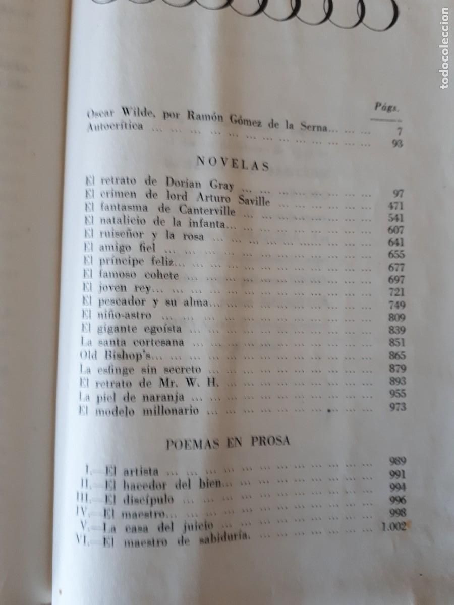 Libros de segunda mano: Obras de Oscar Wilde 1. Novelas. - Foto 5