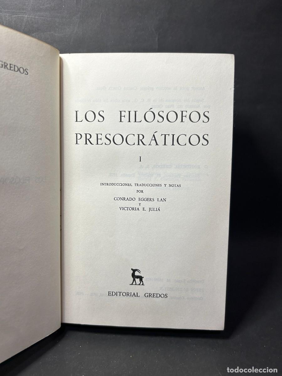 Libros de segunda mano: GREDOS - LOS FIL&Oacute;SOFOS PRESOCR&Aacute;TICOS - 1978 - Foto 3