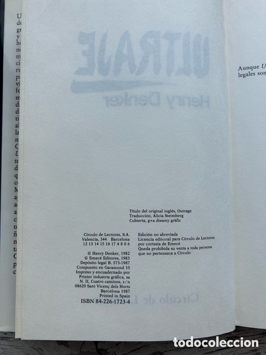Libros de segunda mano: Ultraje - Henry Denker - Foto 2