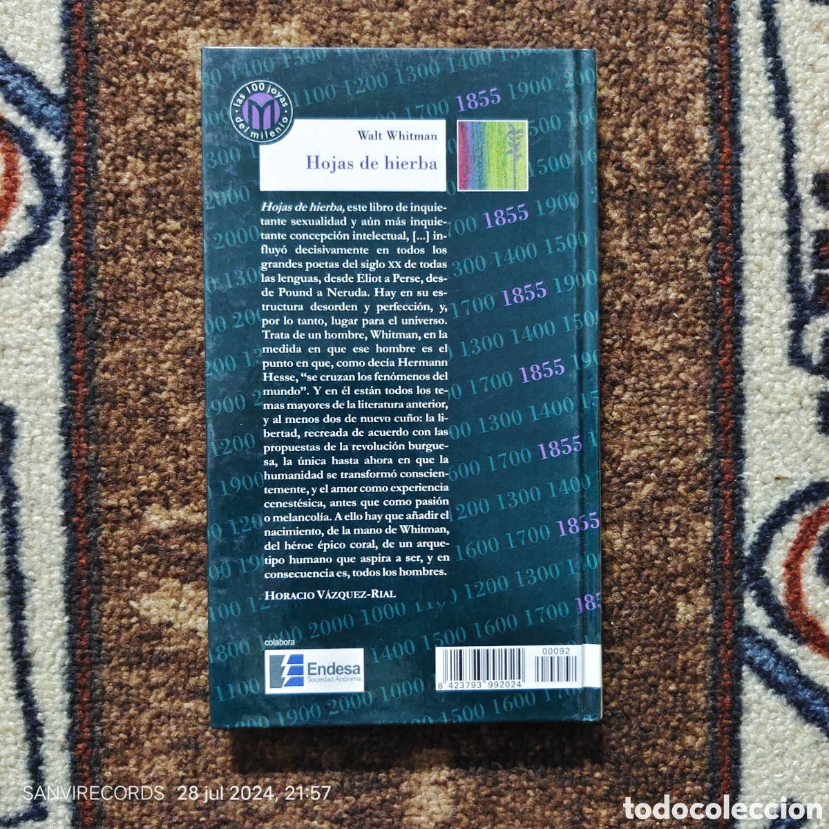 Libros de segunda mano: HOJAS DE HIERBA (WALT WHITMAN) (MILLENIUM, BIBLIOTECA EL MUNDO) - Foto 2