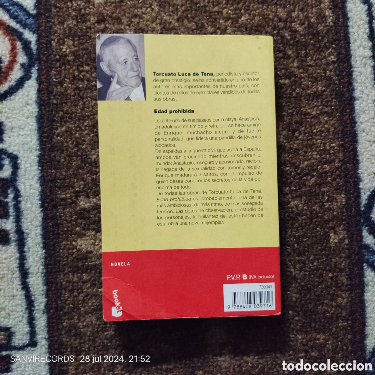 Libros de segunda mano: EDAD PROHIBIDA (TORCUATO LUCA DE TENA) (BOOKET) - Foto 2
