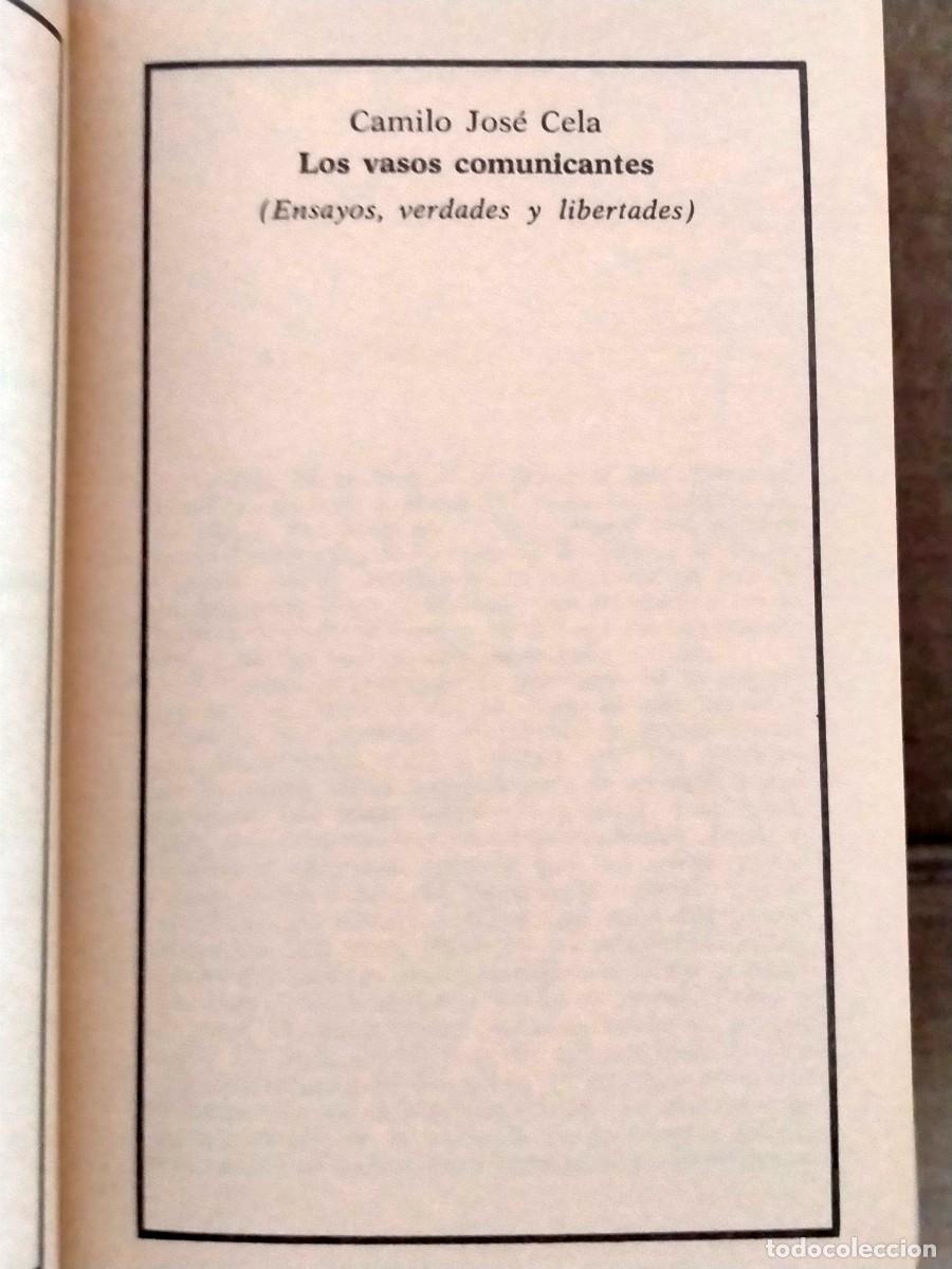 Libros de segunda mano: CAMILO JOS&Eacute; CELA. LOS VASOS COMUNICANTES .BRUGUERA - Foto 2