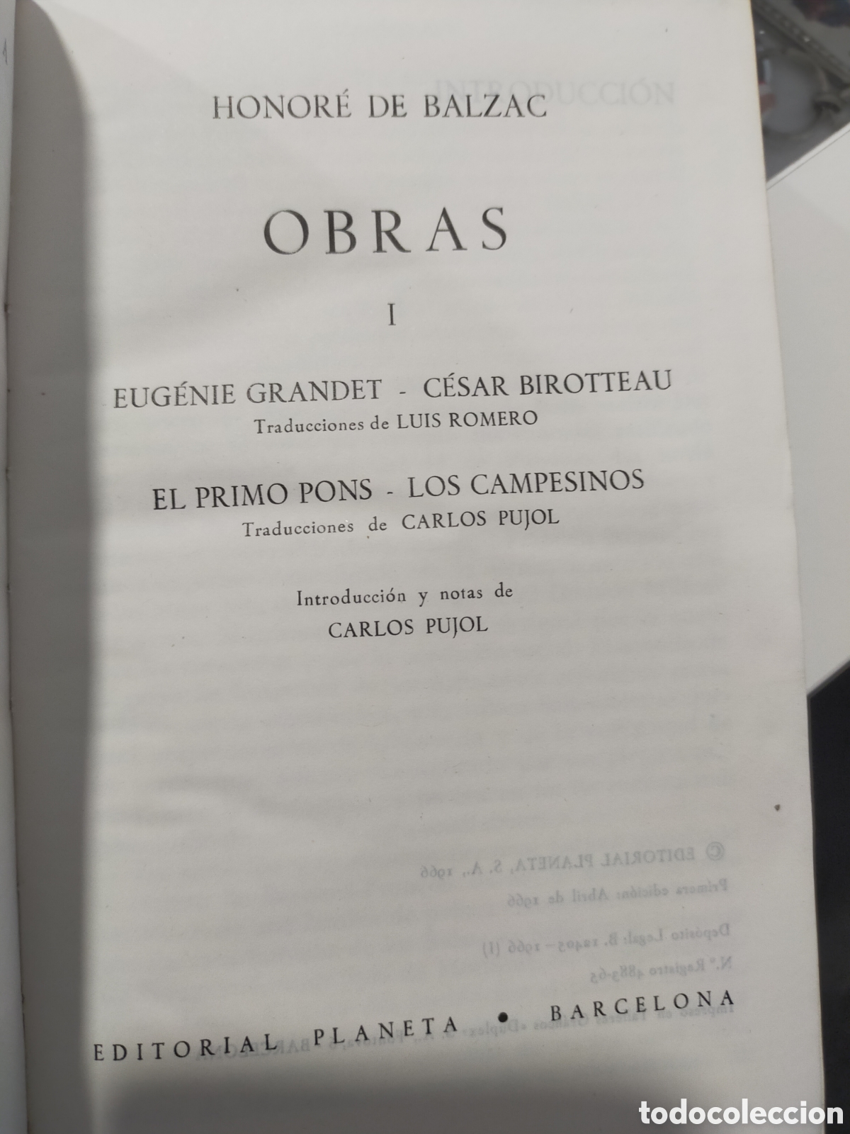 Libros de segunda mano: HONORE DE BALZAC OBRAS 1 PLANETA - Foto 2