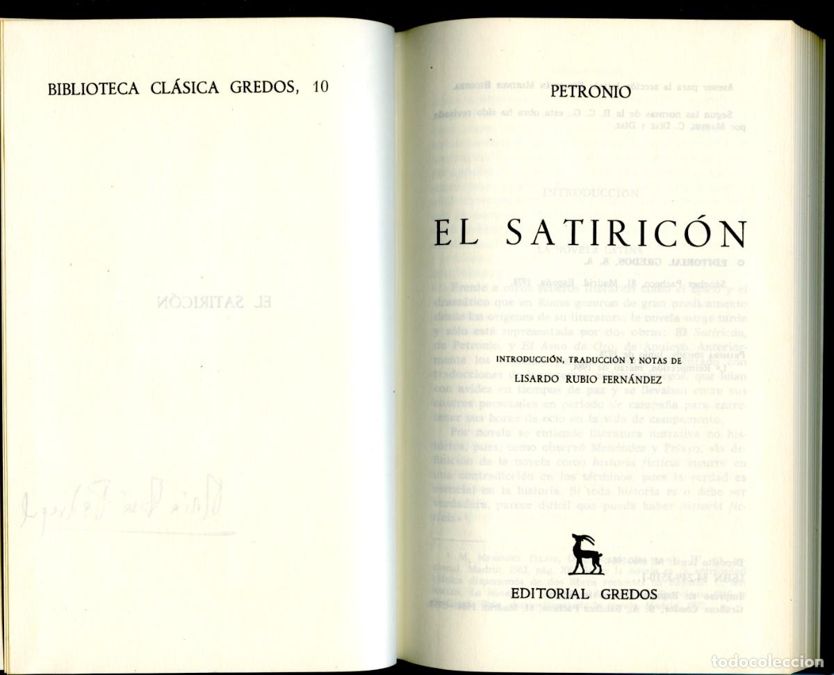Libros de segunda mano: Petronio, El Satiric&oacute;n, Biblioteca Cl&aacute;sica Gredos - Foto 2