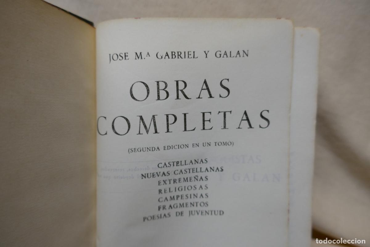 Libros de segunda mano: Gabriel y Gal&aacute;n. Obras completas. . Aguilar 1945 - Foto 7
