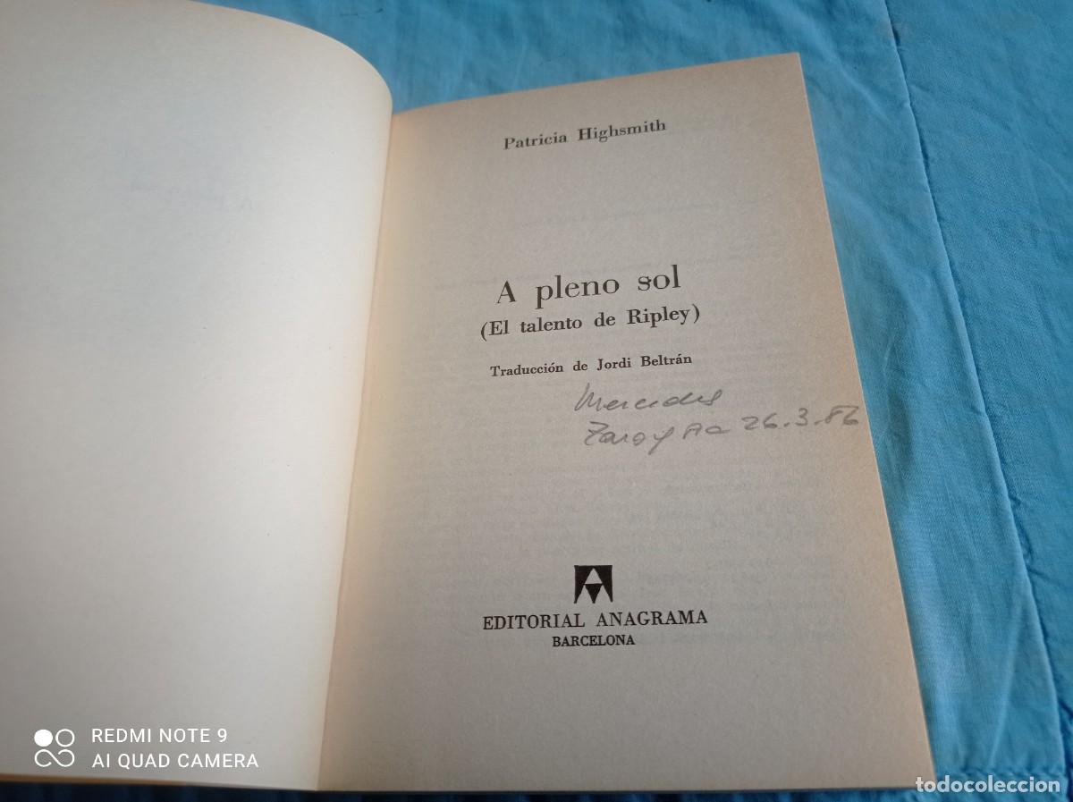 Libros de segunda mano: A PLENO SOL / PATRICIA HIGHSMITH / GV 57 / ANAGRAMA - Foto 4
