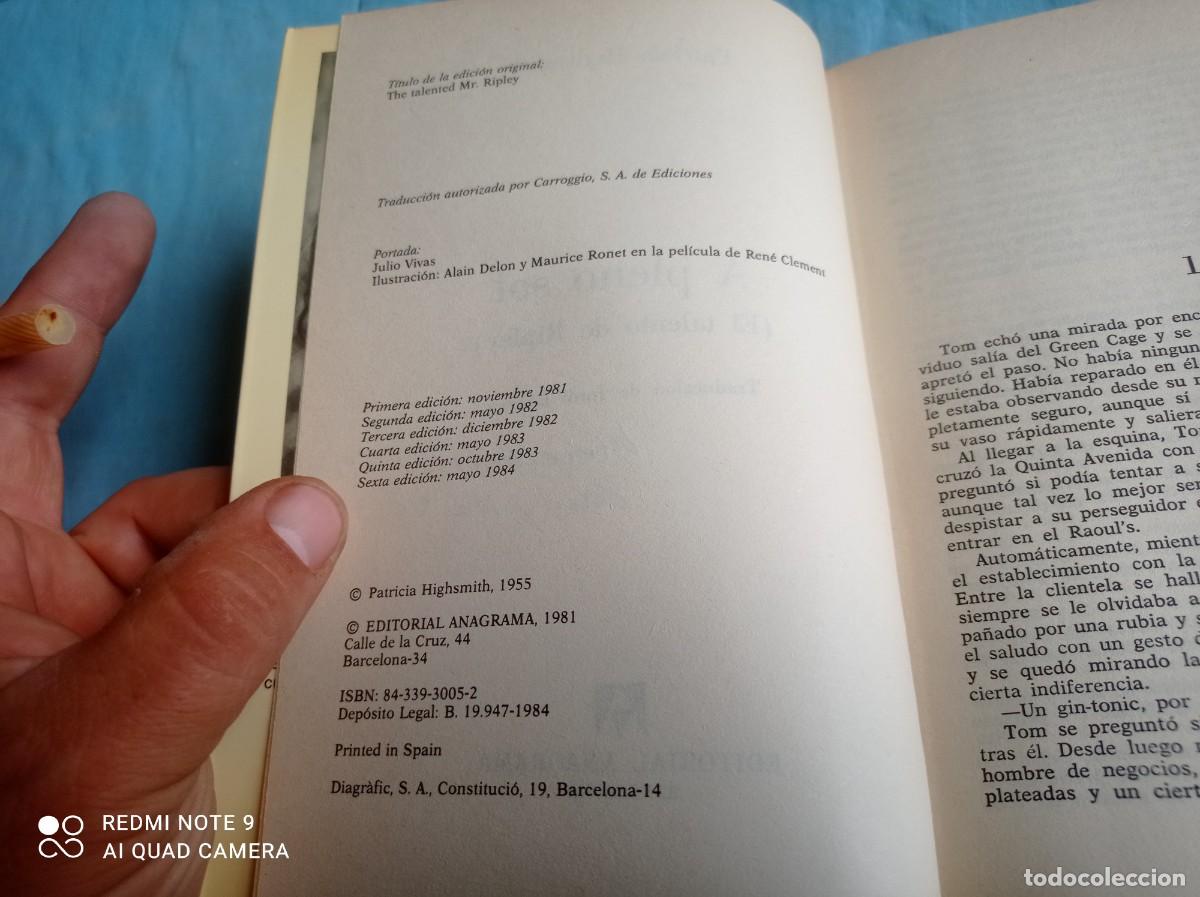 Libros de segunda mano: A PLENO SOL / PATRICIA HIGHSMITH / GV 57 / ANAGRAMA - Foto 5