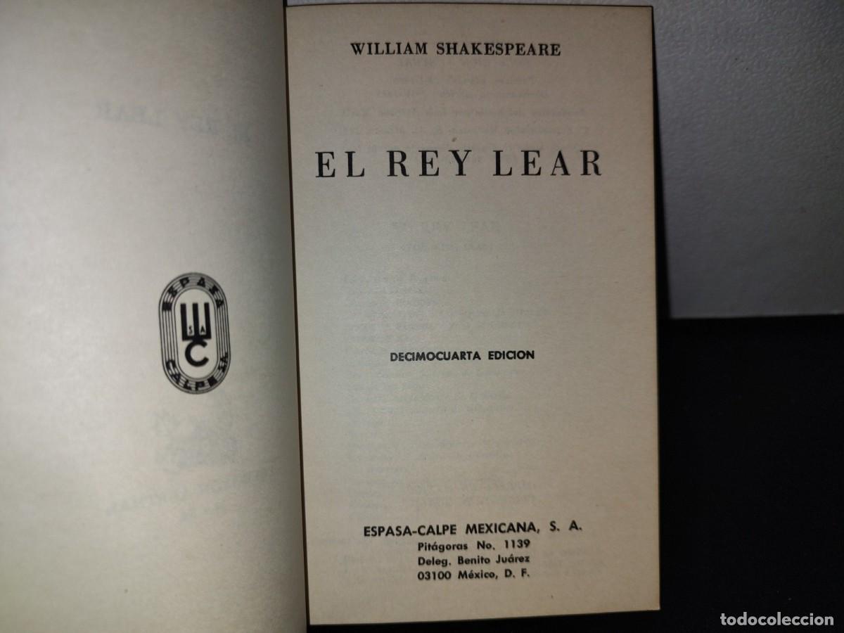 Libros de segunda mano: 125- EL REY LEAR - WILLIAM SHAKESPEARE - COLECCI&Oacute;N AUSTRAL. ESPASA-CALPE - 1985 - Foto 3