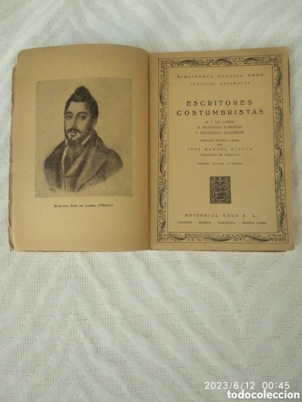 Libros de segunda mano: Escritores costumbrista Ebro - Foto 1