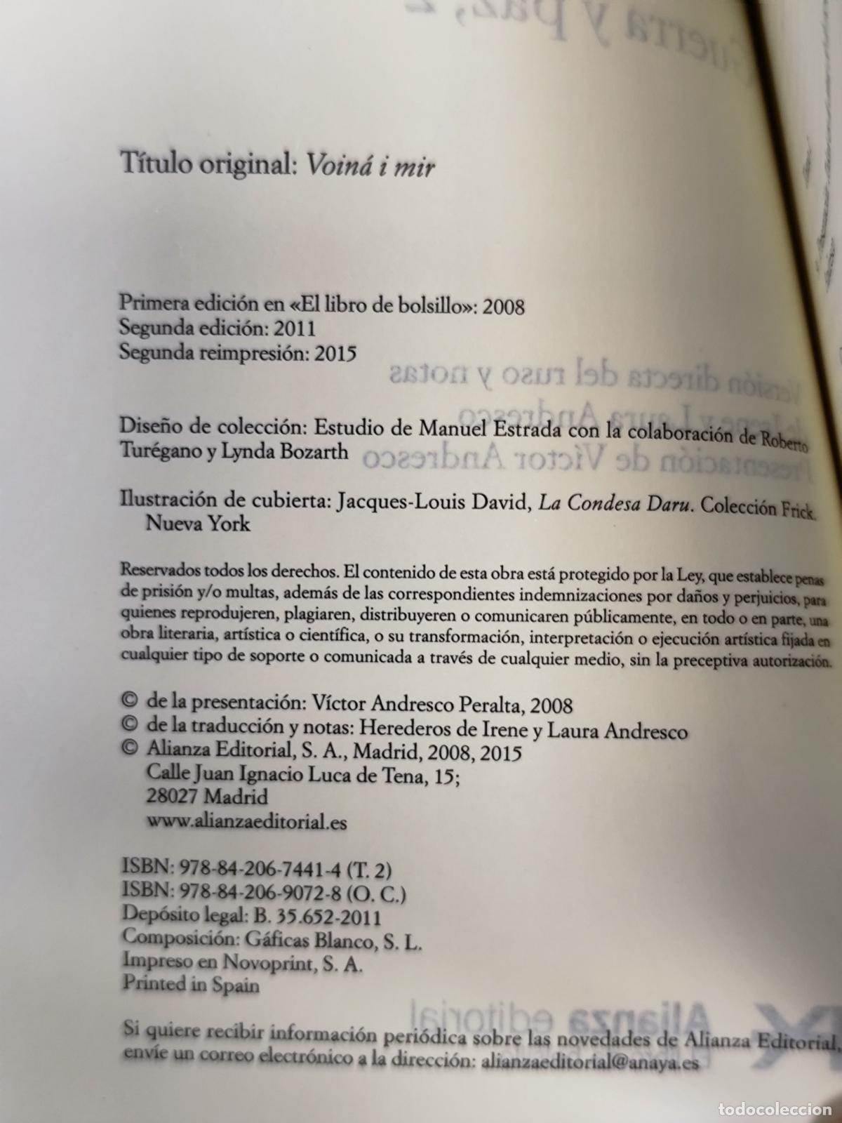 Libros de segunda mano: Guerra y paz Tolstoi, Le&oacute;n Alianza Editorial - Foto 5
