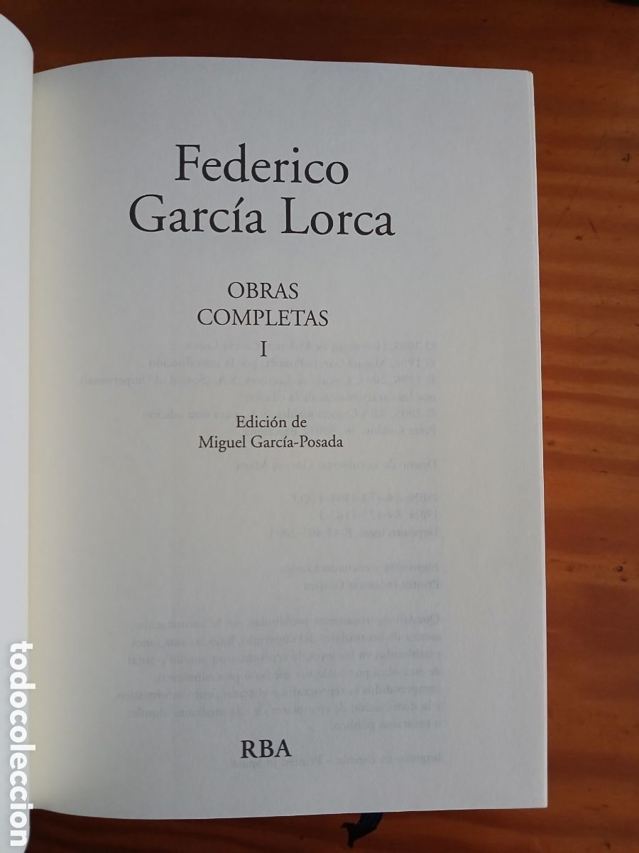 Libros de segunda mano: ObrasCompletas, 6 tomos ( Completa ). Federico Garc&iacute;a Lorca. - Foto 4