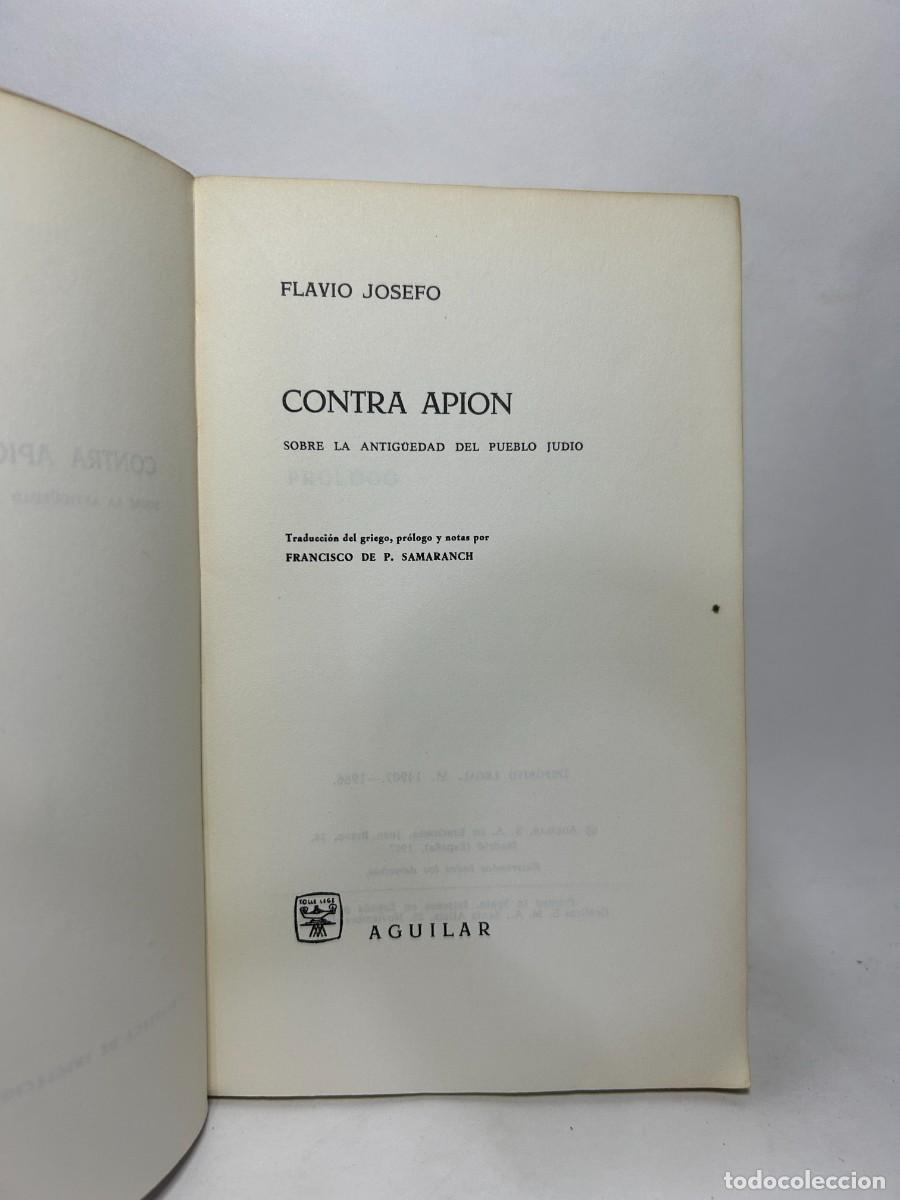 Libros de segunda mano: FLAVIO JOSEFO - CONTRA APION - 1966 - Foto 3
