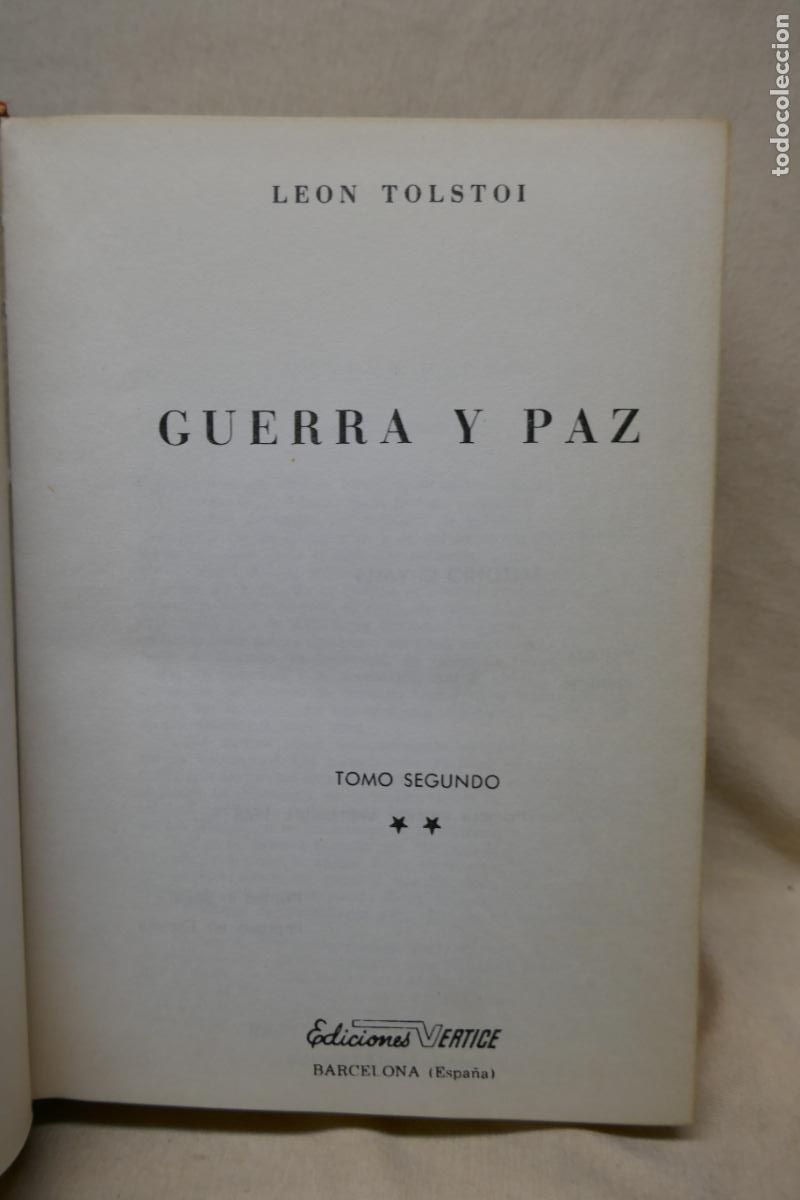 Libros de segunda mano: GUERRA Y PAZ - TOMO I-II - Leon TOLSTOI - Foto 8