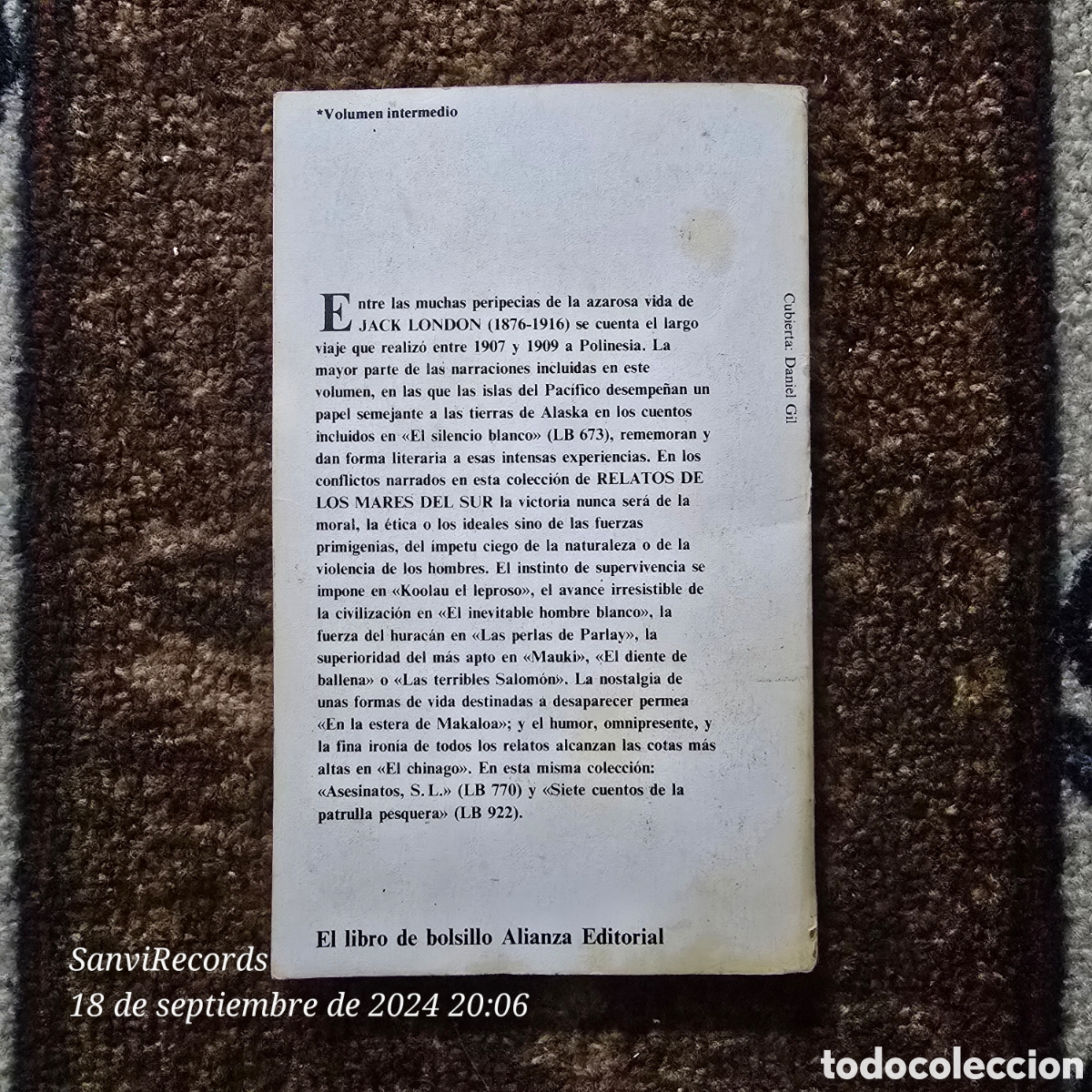 Libros de segunda mano: RELATOS DE LOS MARES DEL SUR (JACK LONDON) (ALIANZA EDITORIAL) - Foto 2