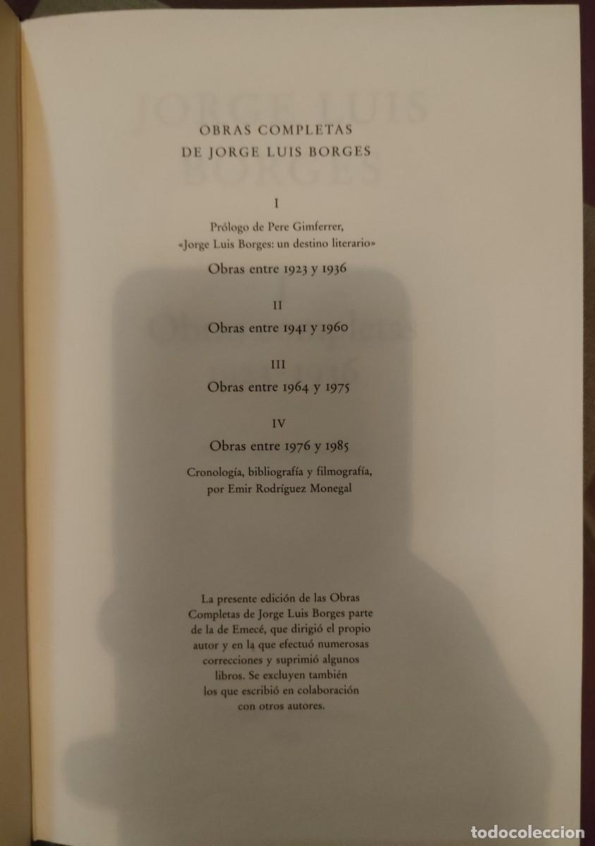 Libros de segunda mano: Jorge Luis BORGES. Obras completas. C&iacute;rculo de Lectores, 1993 - Foto 2