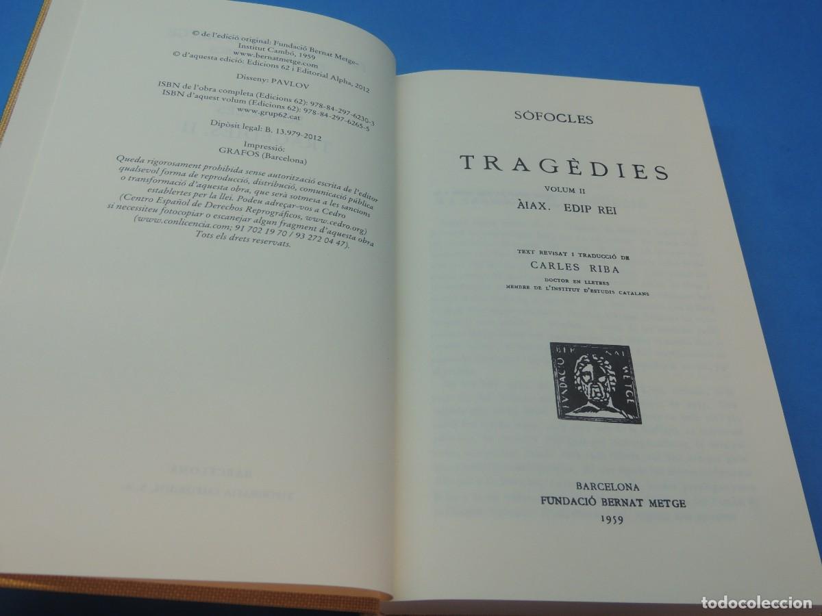 Libros de segunda mano: S&Ograve;FOCLES. TRAG&Egrave;DIES VOLUM II. &Agrave;IAX. EDIP REI - Foto 4