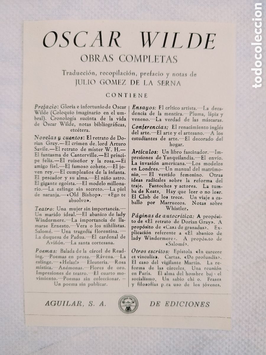 Libros de segunda mano: Oscar Wilde Obras Completas - Foto 3
