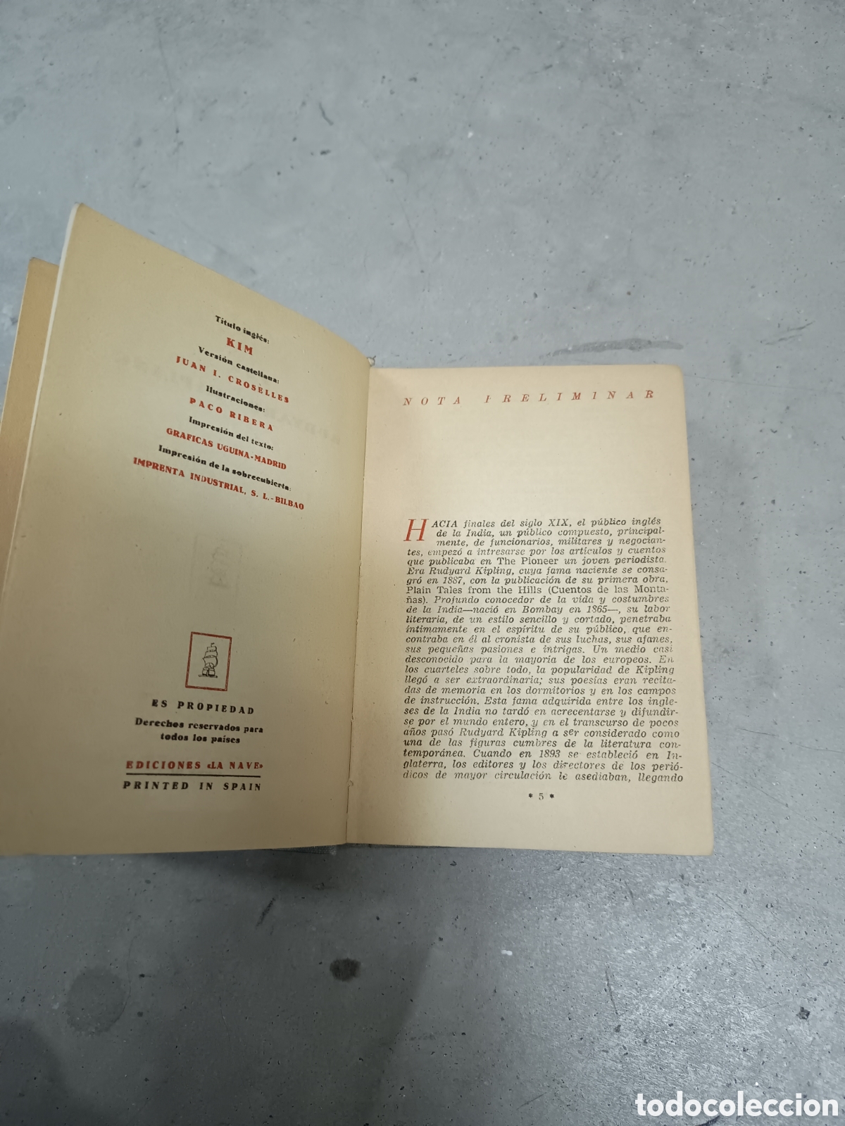 Libros de segunda mano: KIM - RUDYARD KIPLING - SERIE B N&ordm; 2 - ED. LA NAVE - Foto 6