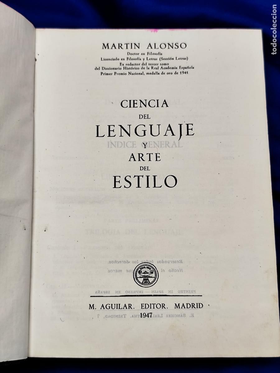 Libros de segunda mano: Ciencia del lenguaje y arte del estilo.- Alonso, Mart&iacute;n - Foto 5