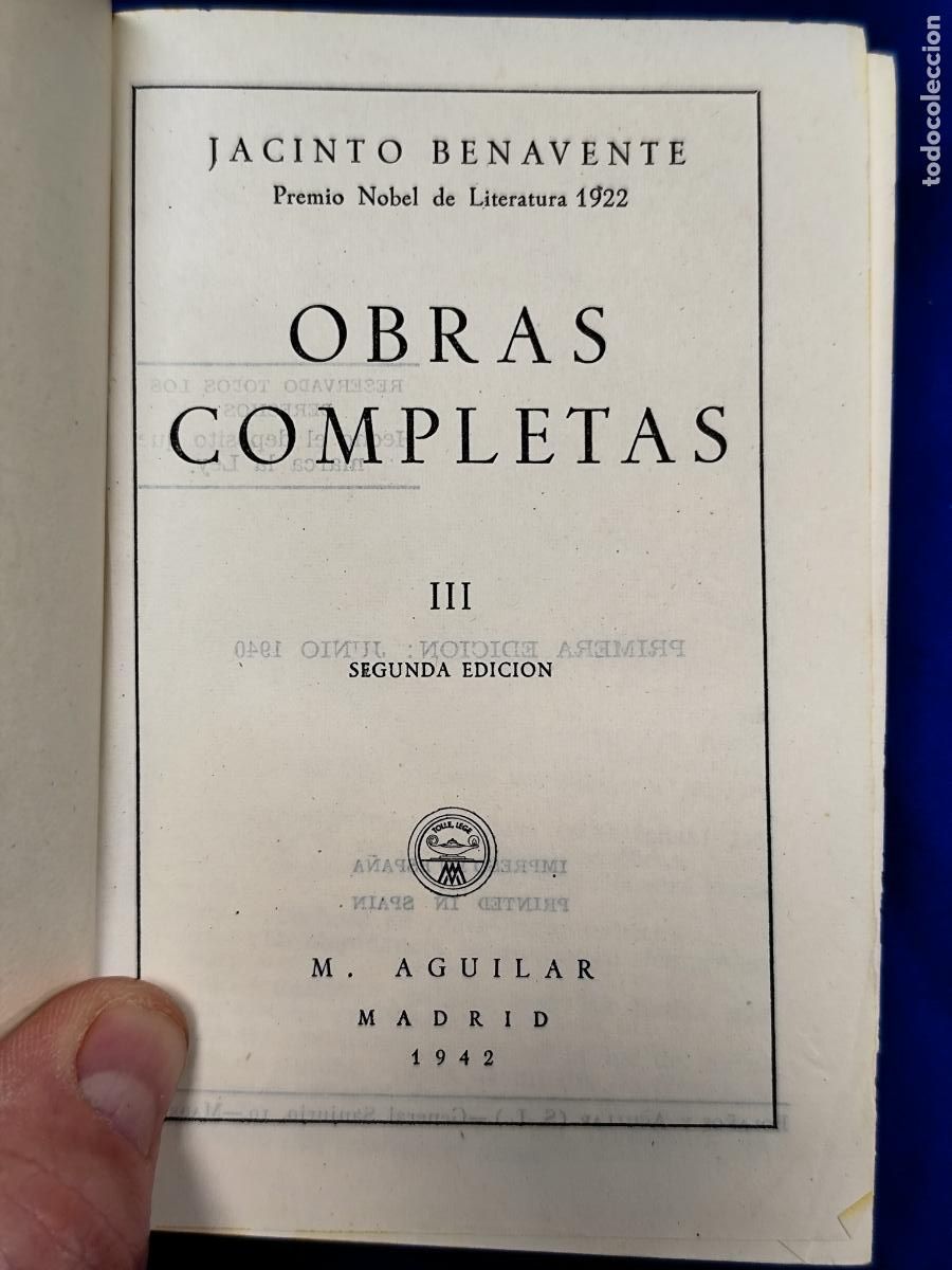 Libros de segunda mano: BENAVENTE OBRAS COMPLETAS AGUILAR EDICION JOYA - Foto 13