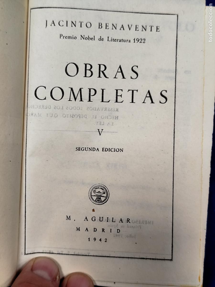 Libros de segunda mano: BENAVENTE OBRAS COMPLETAS AGUILAR EDICION JOYA - Foto 17