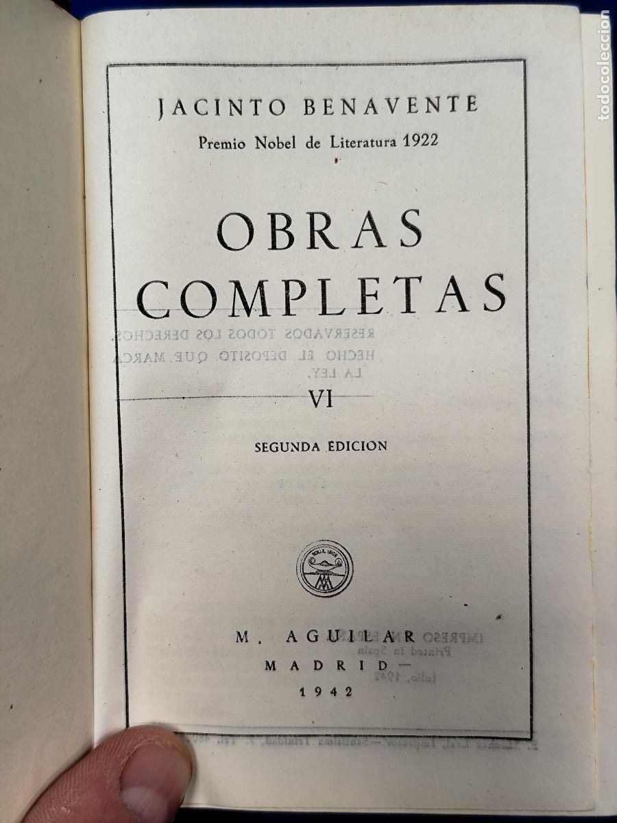 Libros de segunda mano: BENAVENTE OBRAS COMPLETAS AGUILAR EDICION JOYA - Foto 19