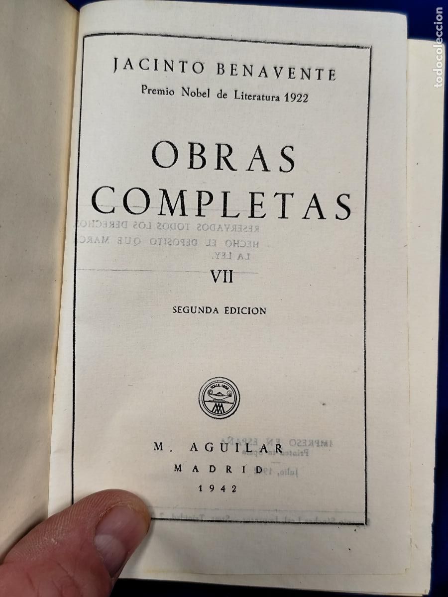 Libros de segunda mano: BENAVENTE OBRAS COMPLETAS AGUILAR EDICION JOYA - Foto 25