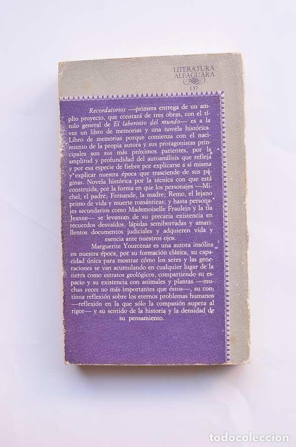Libros de segunda mano: Recordatorios - YOURCENAR, Marguerite - Foto 3